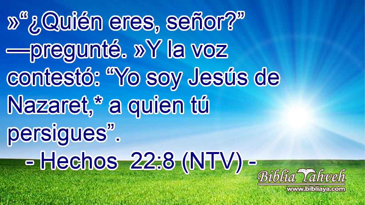 »“¿Quién eres, señor?” —pregunté. »Y la voz contestó: “Yo soy Jesús de Nazaret,* a quien tú persigues”.