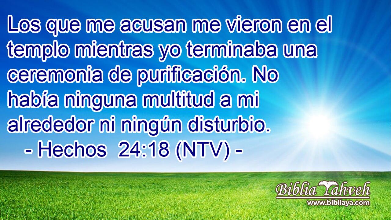 Los que me acusan me vieron en el templo mientras yo terminaba una ceremonia de purificación. No había ninguna multitud a mi alrededor ni ningún disturbio.