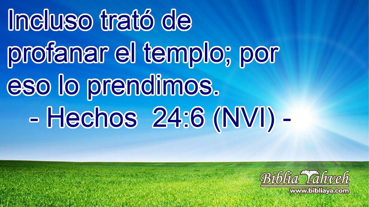  Incluso trató de profanar el templo; por eso lo prendimos. 