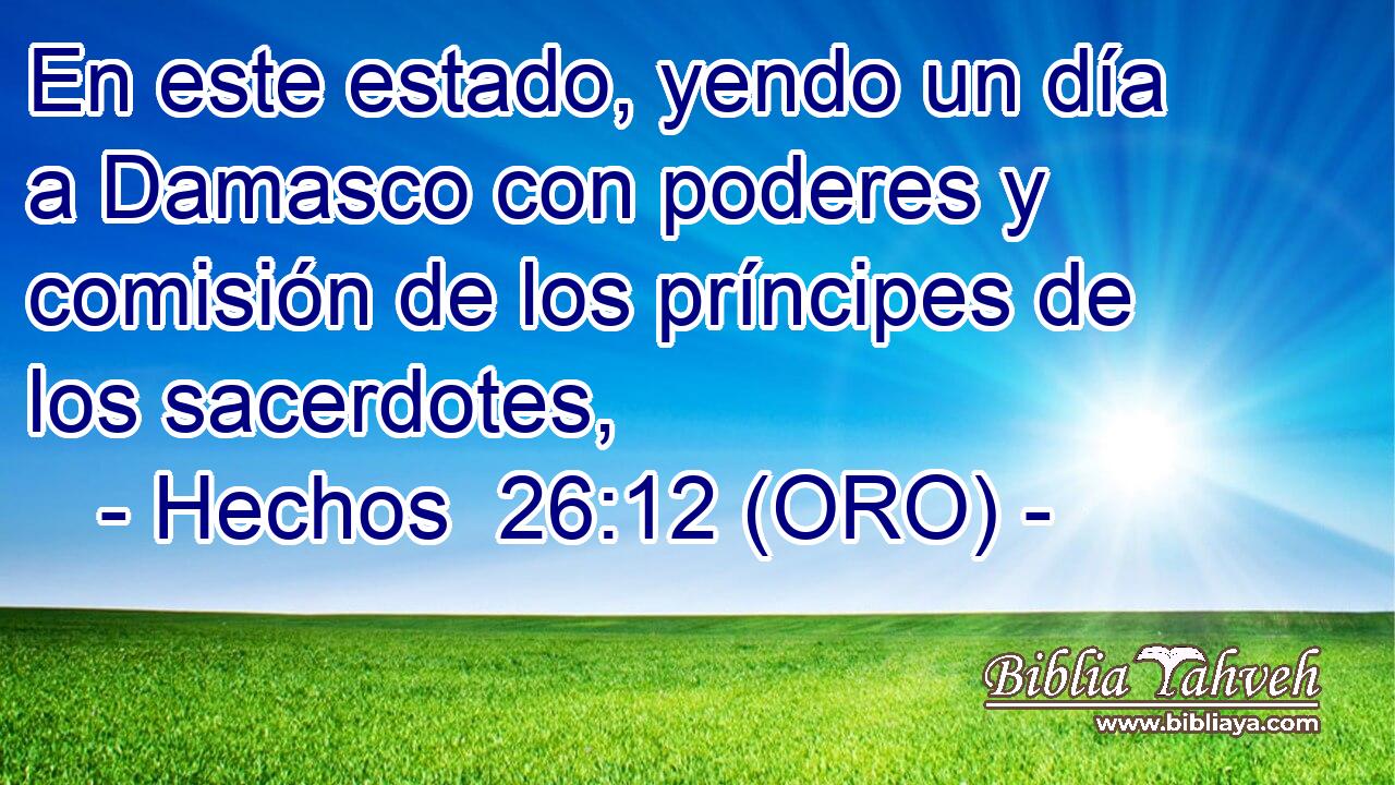  En este estado, yendo un día a Damasco con poderes y comisión de los príncipes de los sacerdotes, 