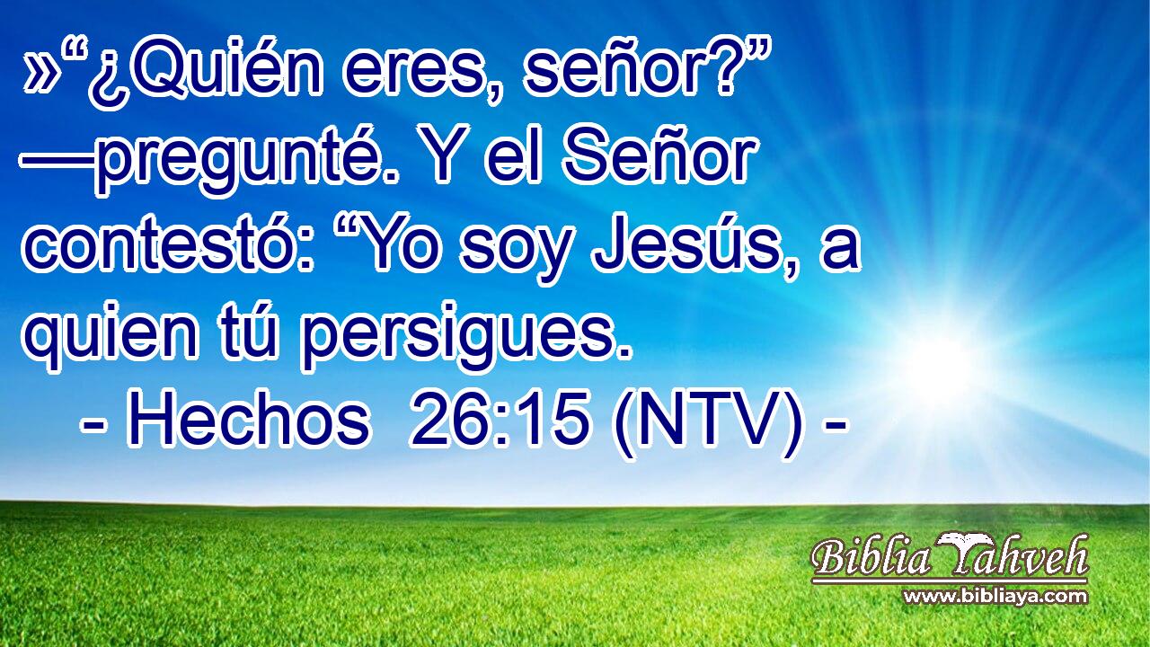 »“¿Quién eres, señor?” —pregunté. Y el Señor contestó: “Yo soy Jesús, a quien tú persigues.