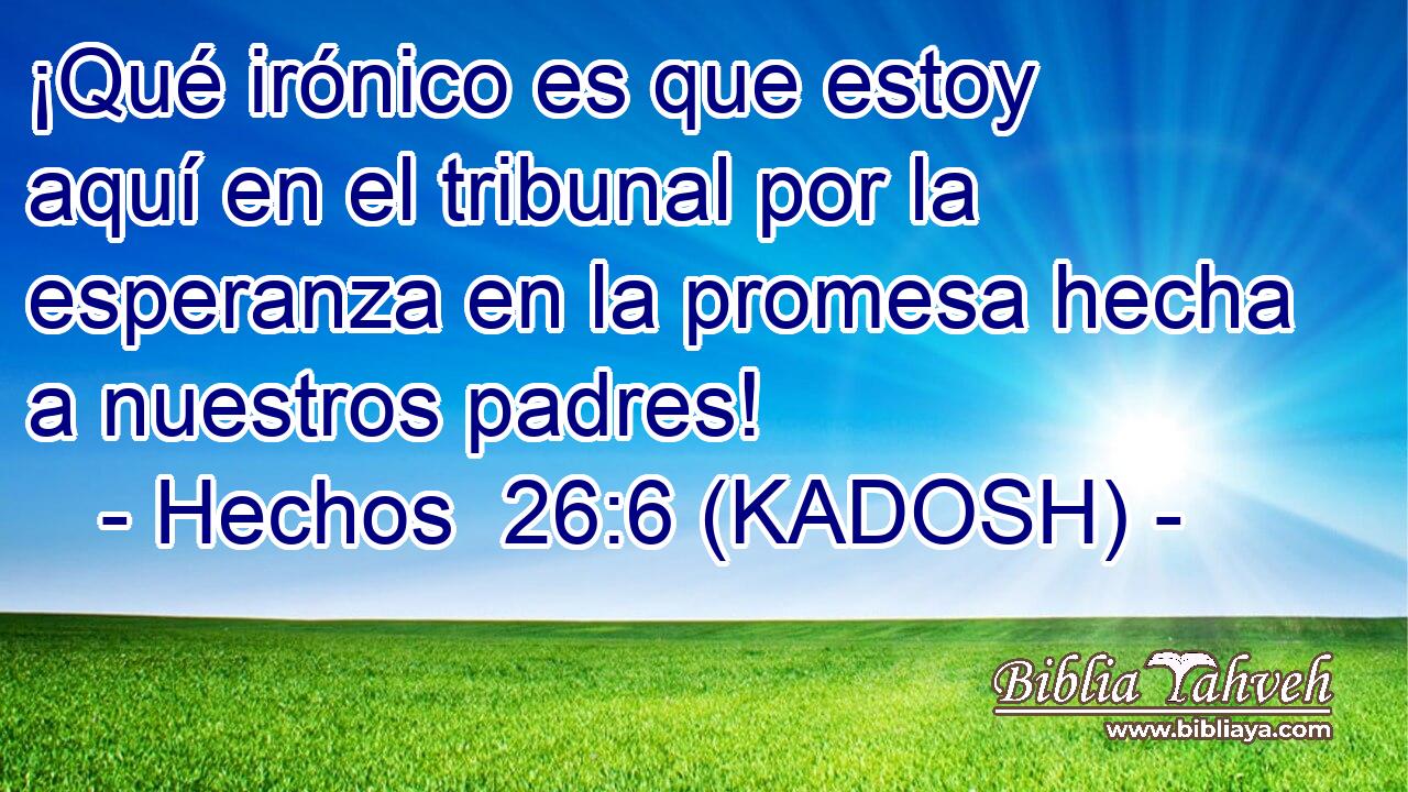  ¡Qué irónico es que estoy aquí en el tribunal por la esperanza en la promesa hecha a nuestros padres! 