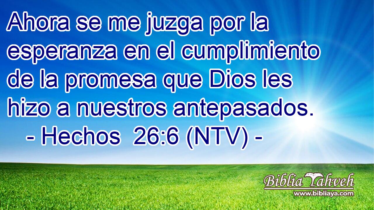 Ahora se me juzga por la esperanza en el cumplimiento de la promesa que Dios les hizo a nuestros antepasados.
