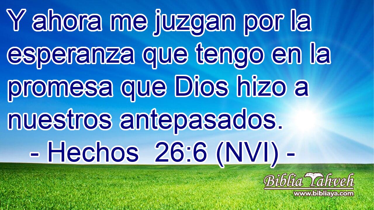  Y ahora me juzgan por la esperanza que tengo en la promesa que Dios hizo a nuestros antepasados. 