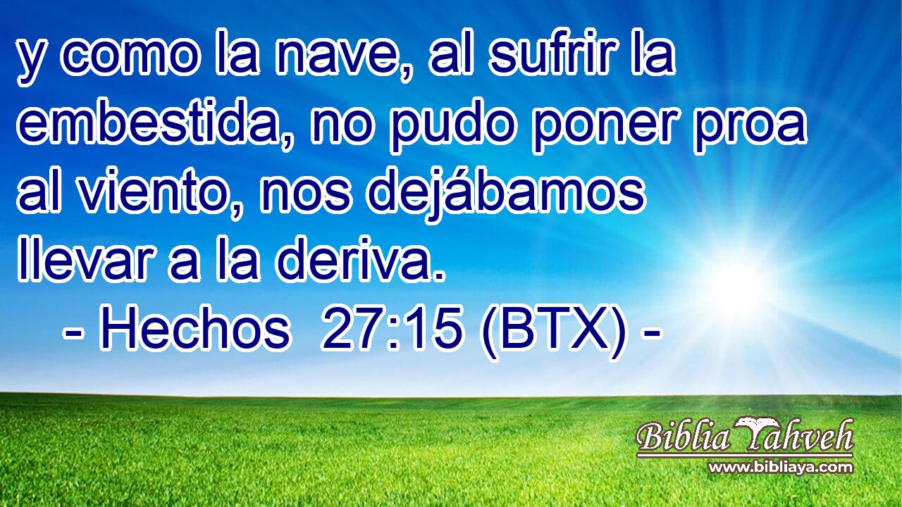 y como la nave, al sufrir la embestida, no pudo poner proa al viento, nos dejábamos llevar a la deriva.