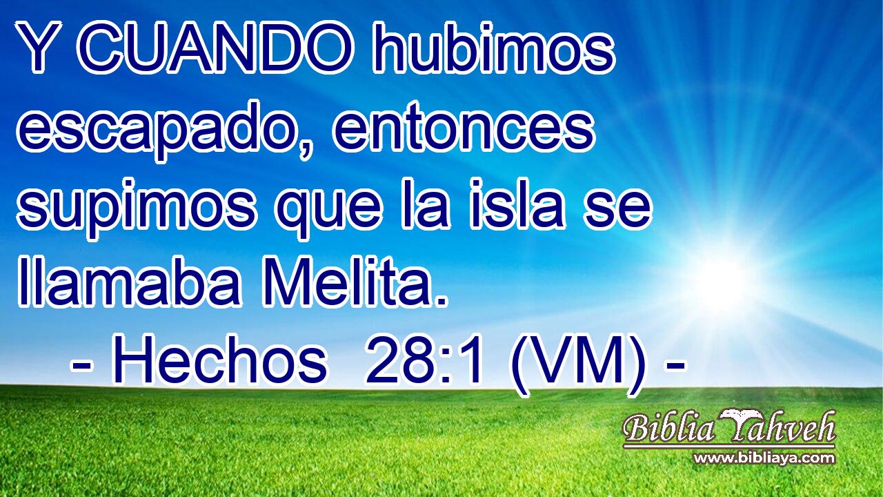  Y CUANDO hubimos escapado, entonces supimos que la isla se llamaba Melita. 