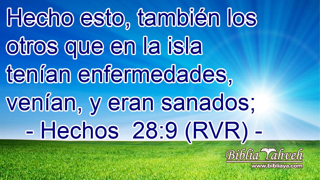 Hecho esto, también los otros que en la isla tenían enfermedades, venían, y eran sanados;
