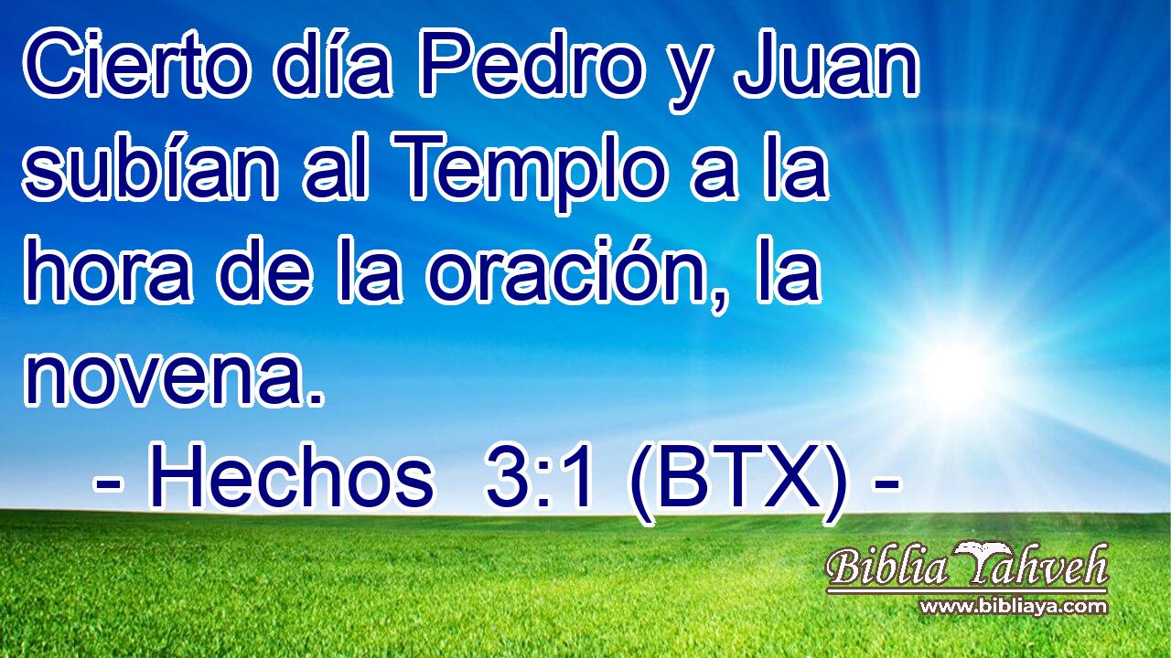 Cierto día Pedro y Juan subían al Templo a la hora de la oración, la novena.