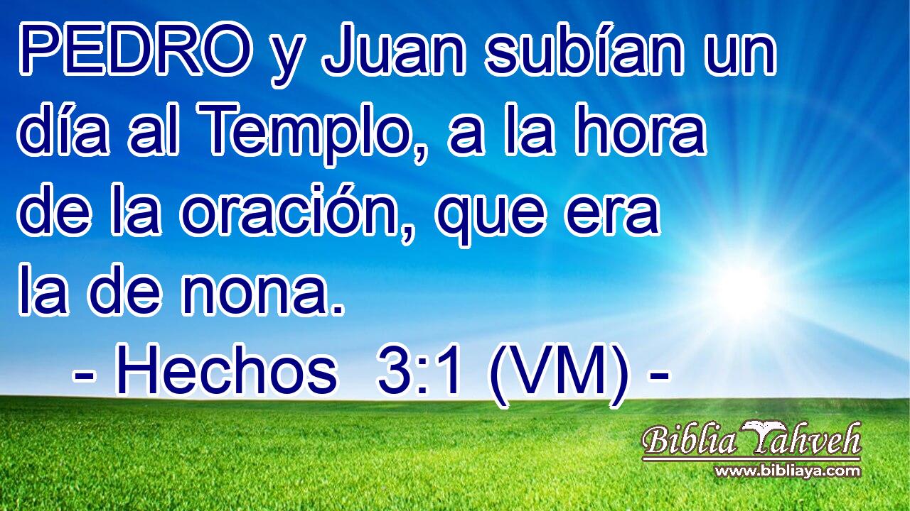  PEDRO y Juan subían un día al Templo, a la hora de la oración, que era la de nona. 