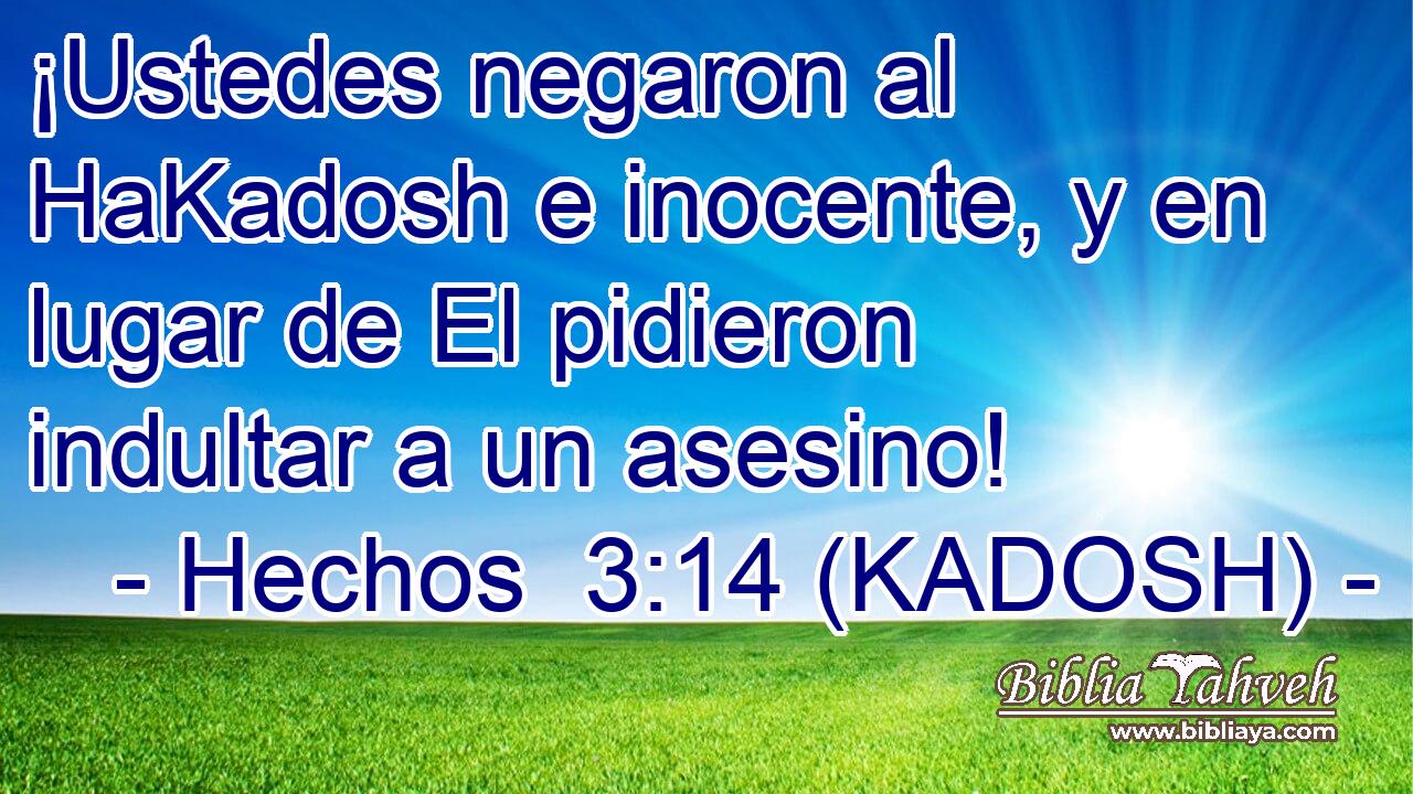  ¡Ustedes negaron al HaKadosh e inocente, y en lugar de El pidieron indultar a un asesino! 