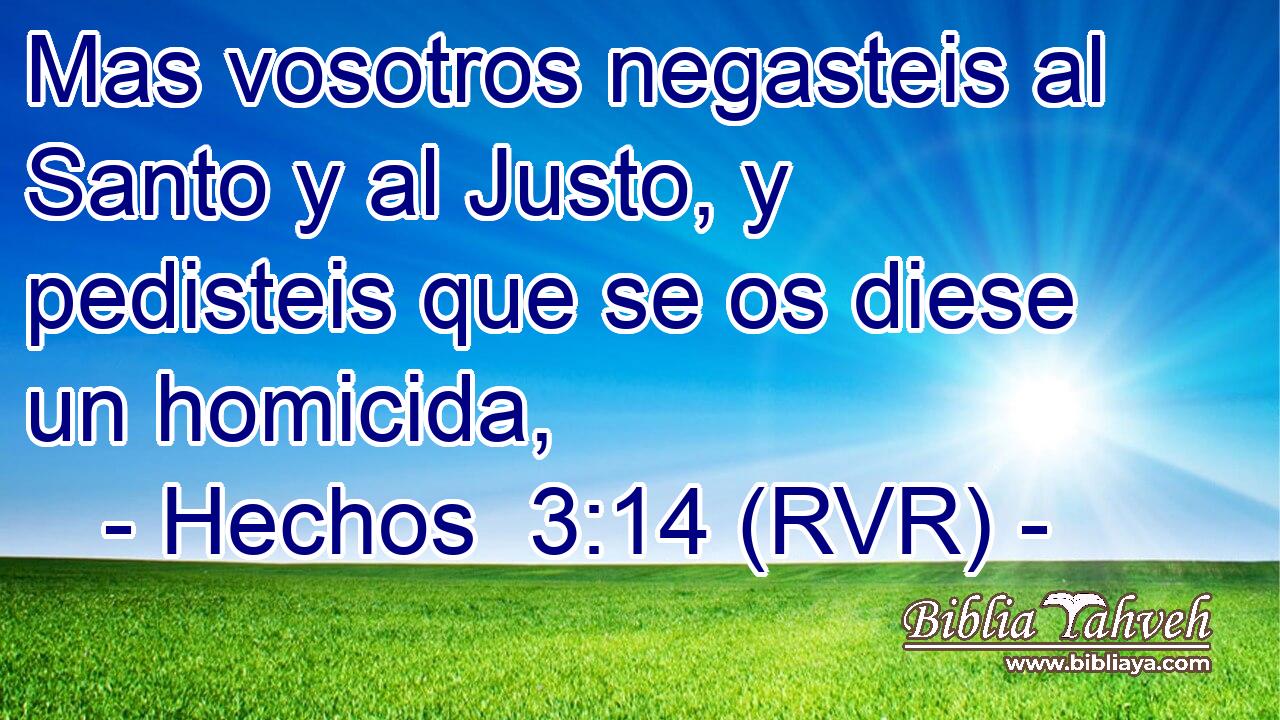 Mas vosotros negasteis al Santo y al Justo, y pedisteis que se os diese un homicida,