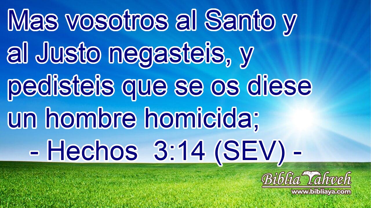 Mas vosotros al Santo y al Justo negasteis, y pedisteis que se os diese un hombre homicida;