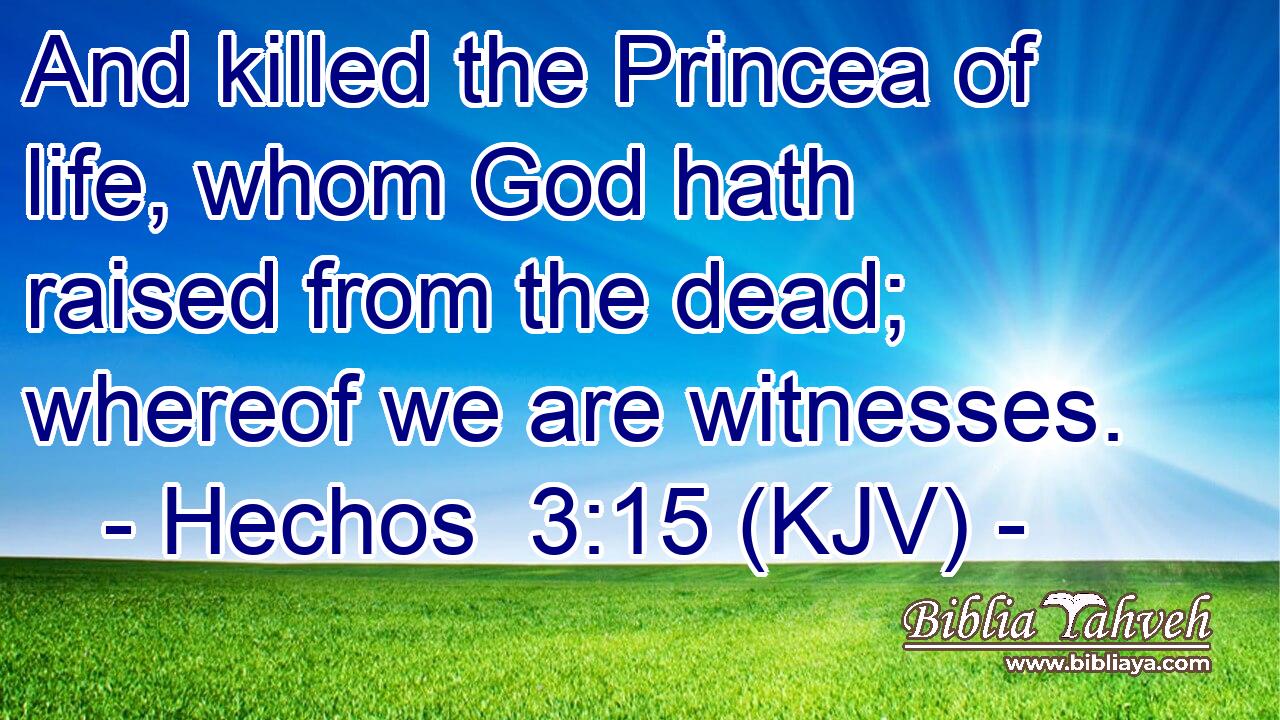 And killed the Princea of life, whom God hath raised from the dead; whereof we are witnesses.