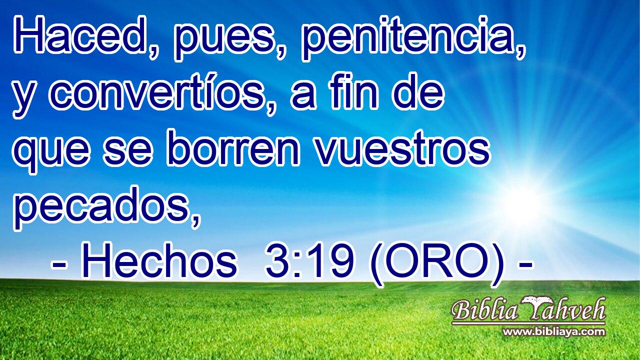  Haced, pues, penitencia, y convertíos, a fin de que se borren vuestros pecados, 