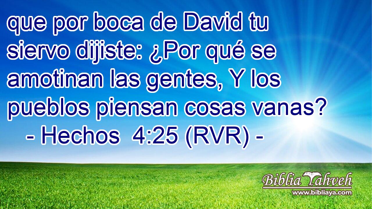 que por boca de David tu siervo dijiste: ¿Por qué se amotinan las gentes, Y los pueblos piensan cosas vanas?
