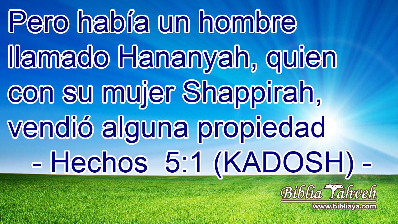  Pero había un hombre llamado Hananyah, quien con su mujer Shappirah, vendió alguna propiedad 