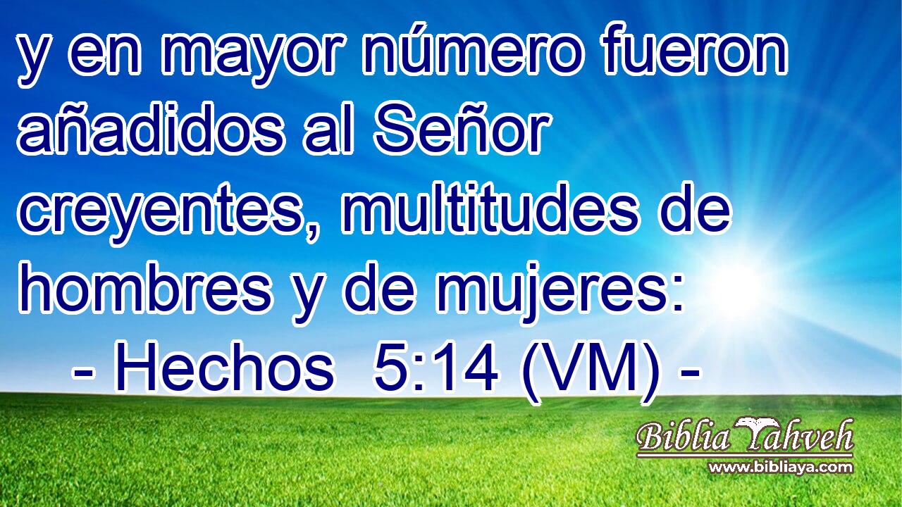  y en mayor número fueron añadidos al Señor creyentes, multitudes de hombres y de mujeres: 