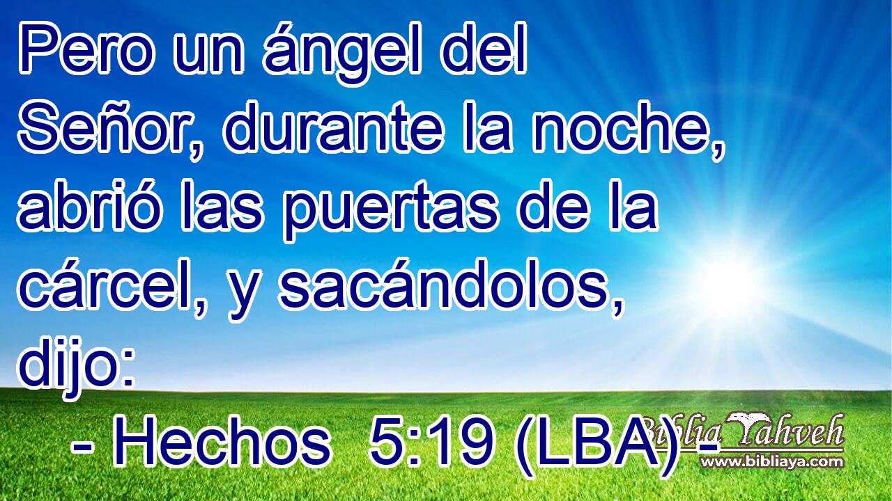 Pero un ángel del Señor, durante la noche, abrió las puertas de la cárcel, y sacándolos, dijo: