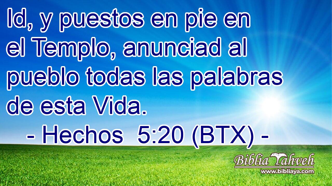Id, y puestos en pie en el Templo, anunciad al pueblo todas las palabras de esta Vida.