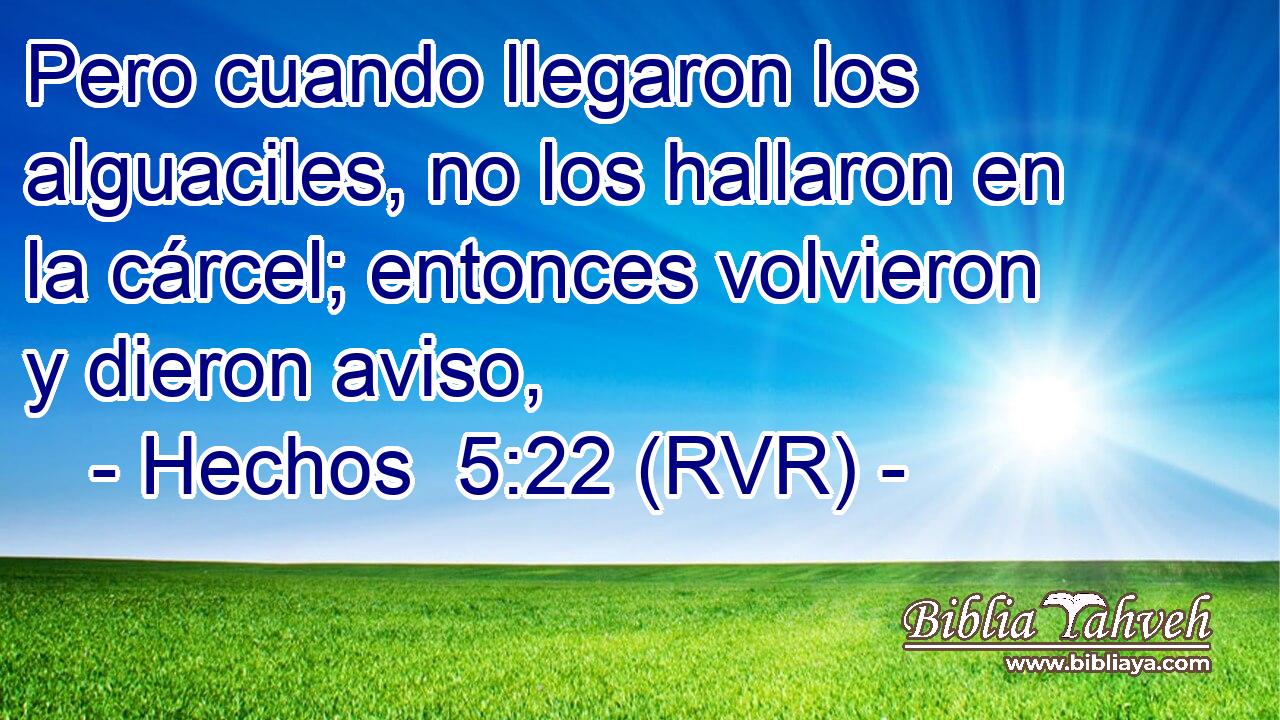 Pero cuando llegaron los alguaciles, no los hallaron en la cárcel; entonces volvieron y dieron aviso,
