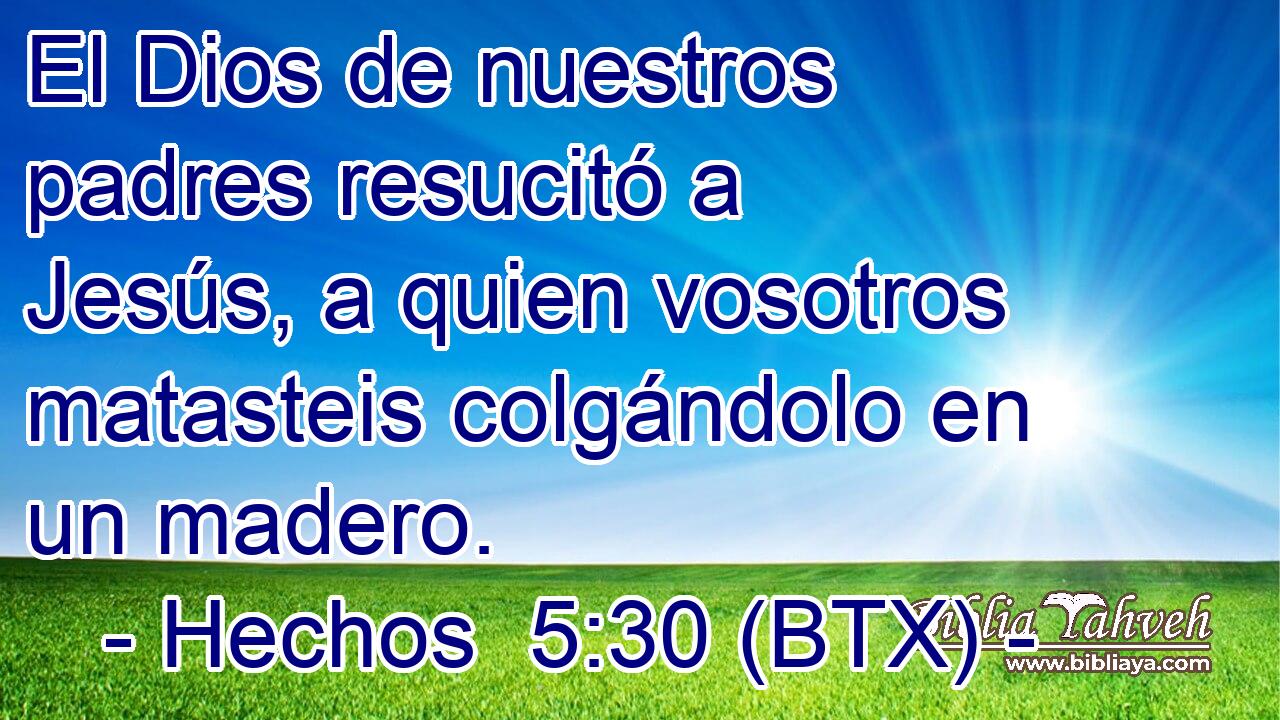 El Dios de nuestros padres resucitó a Jesús, a quien vosotros matasteis colgándolo en un madero.