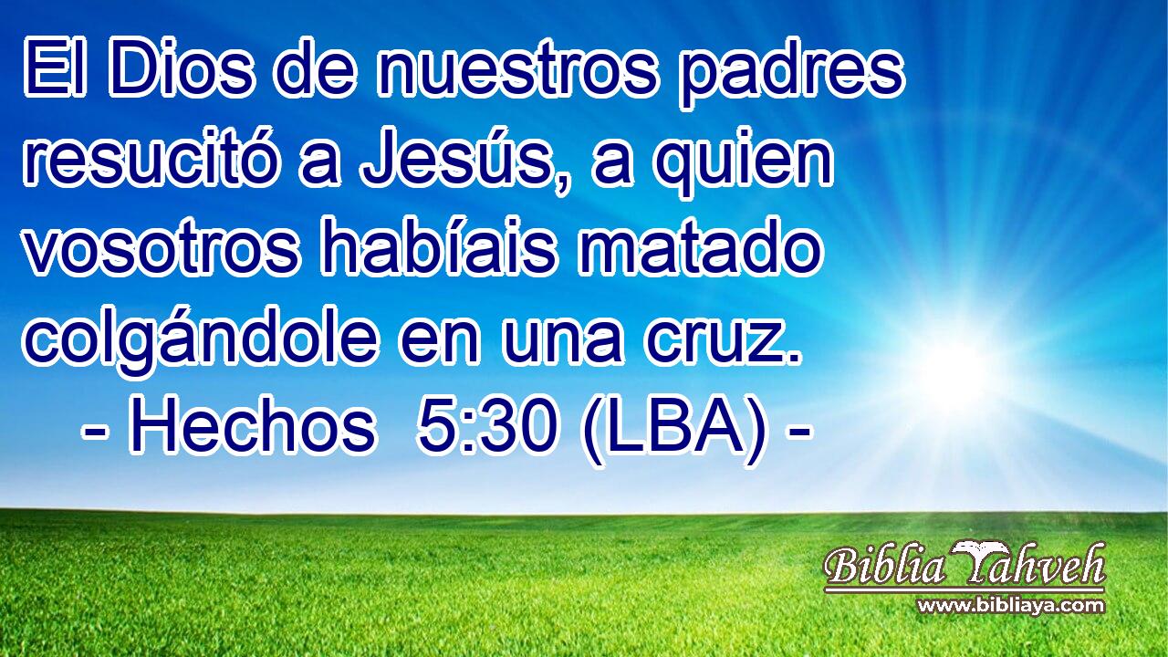 El Dios de nuestros padres resucitó a Jesús, a quien vosotros habíais matado colgándole en una cruz.