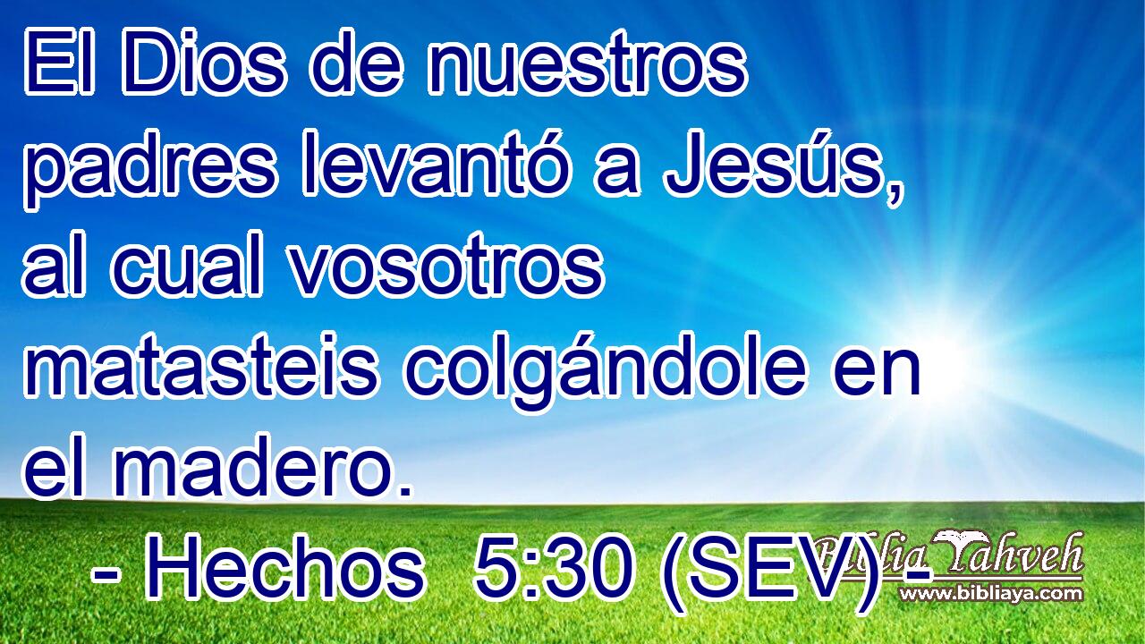 El Dios de nuestros padres levantó a Jesús, al cual vosotros matasteis colgándole en el madero.