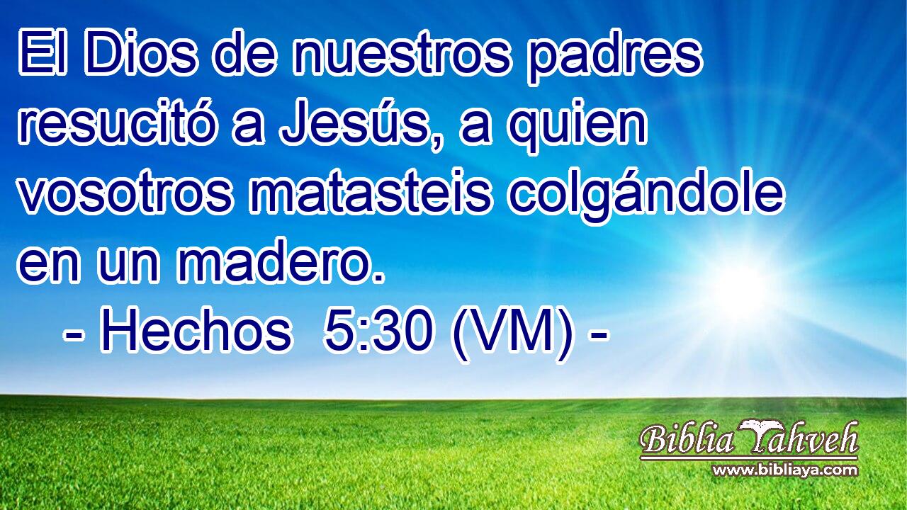 El Dios de nuestros padres resucitó a Jesús, a quien vosotros matasteis colgándole en un madero. 