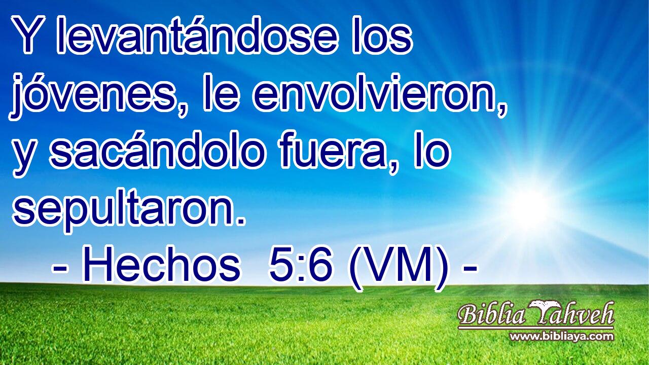  Y levantándose los jóvenes, le envolvieron, y sacándolo fuera, lo sepultaron. 