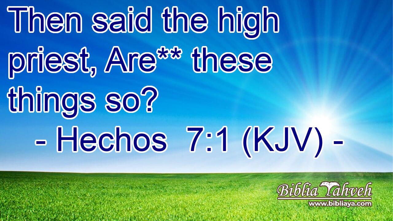 Then said the high priest, Are** these things so?