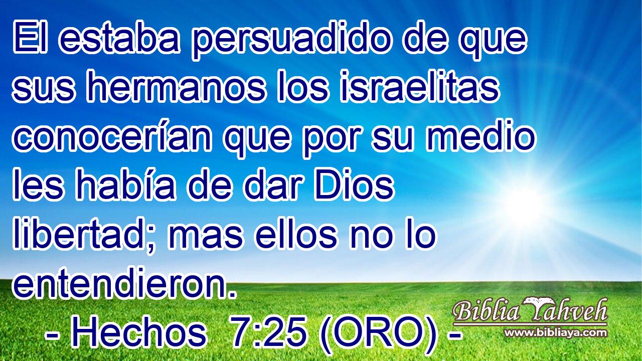  El estaba persuadido de que sus hermanos los israelitas conocerían que por su medio les había de dar Dios libertad; mas ellos no lo entendieron. 
