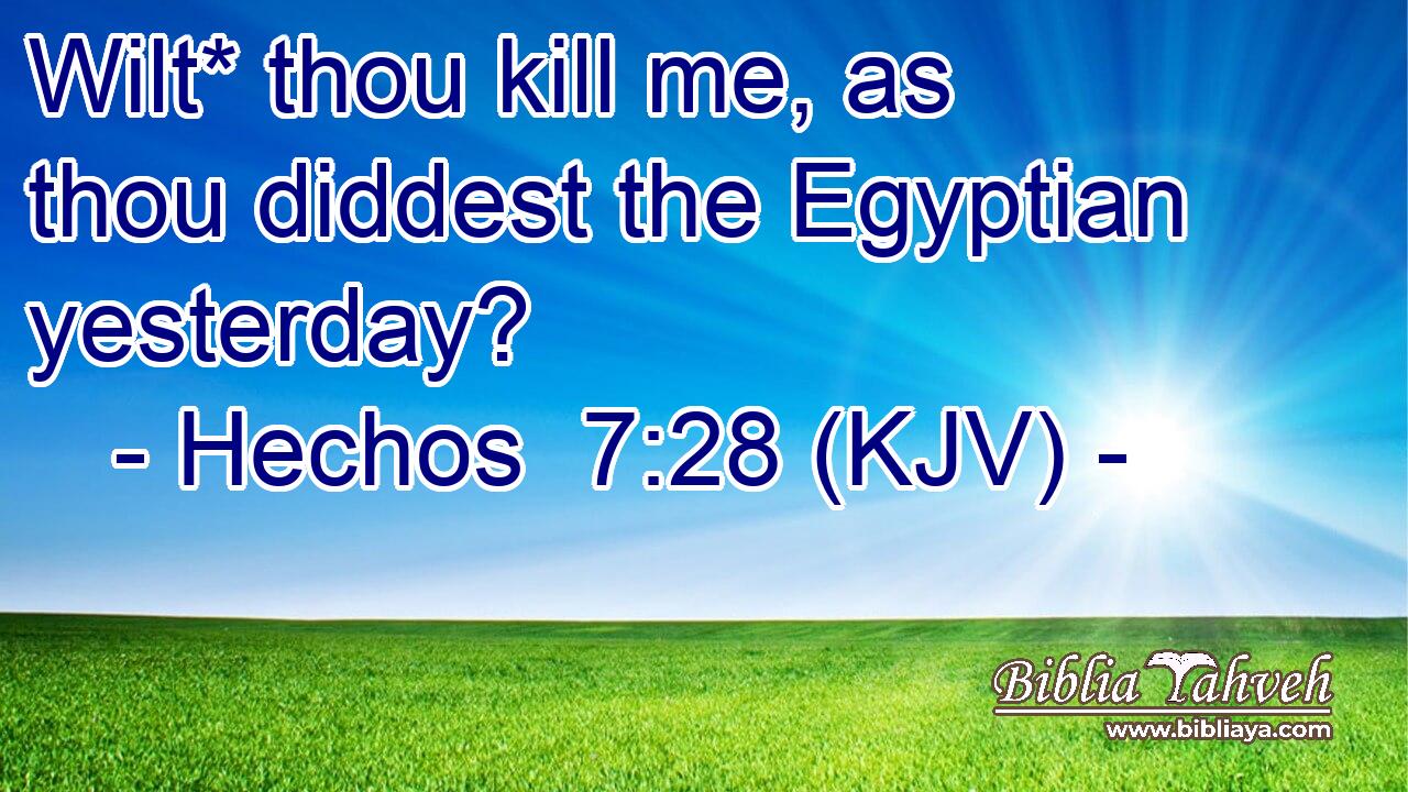 Wilt* thou kill me, as thou diddest the Egyptian yesterday?