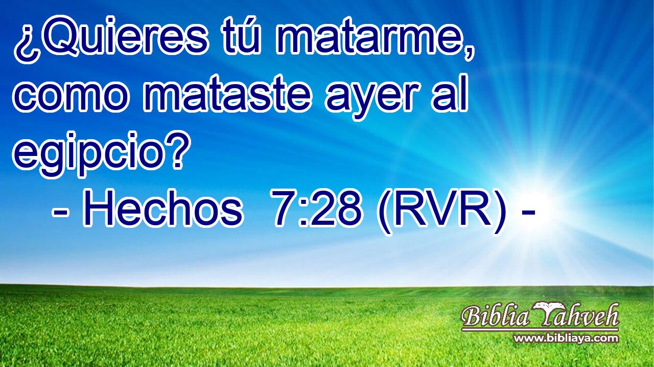 ¿Quieres tú matarme, como mataste ayer al egipcio?