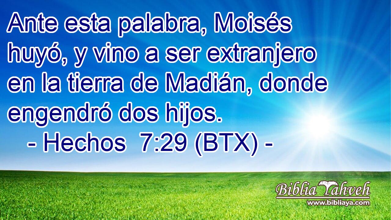 Ante esta palabra, Moisés huyó, y vino a ser extranjero en la tierra de Madián, donde engendró dos hijos.