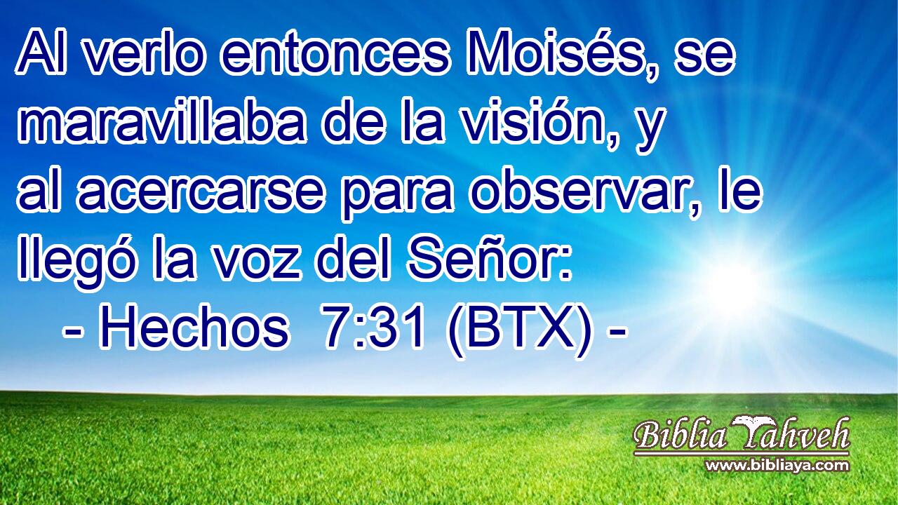 Al verlo entonces Moisés, se maravillaba de la visión, y al acercarse para observar, le llegó la voz del Señor: