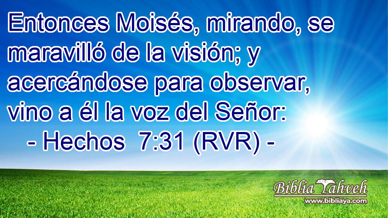 Entonces Moisés, mirando, se maravilló de la visión; y acercándose para observar, vino a él la voz del Señor: