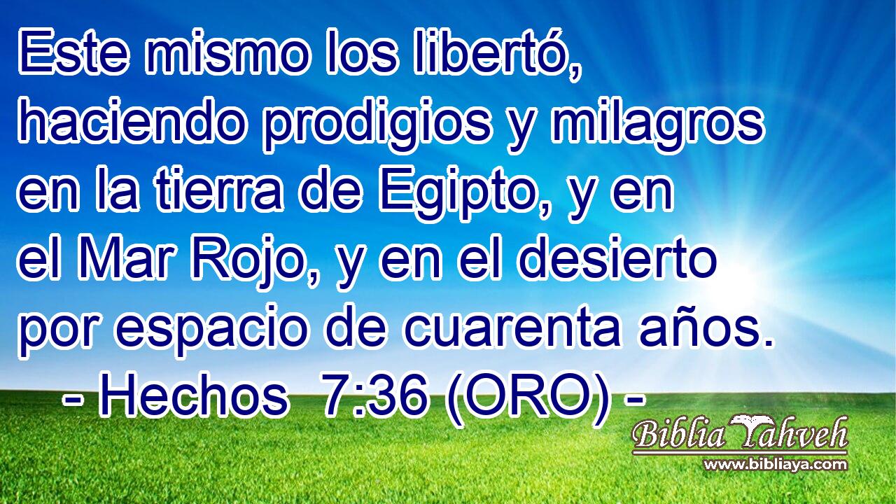  Este mismo los libertó, haciendo prodigios y milagros en la tierra de Egipto, y en el Mar Rojo, y en el desierto por espacio de cuarenta años. 