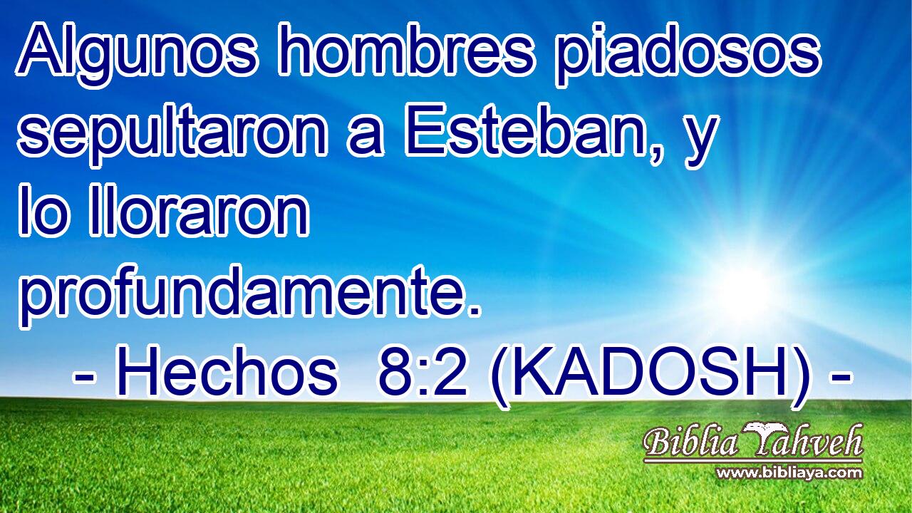  Algunos hombres piadosos sepultaron a Esteban, y lo lloraron profundamente. 
