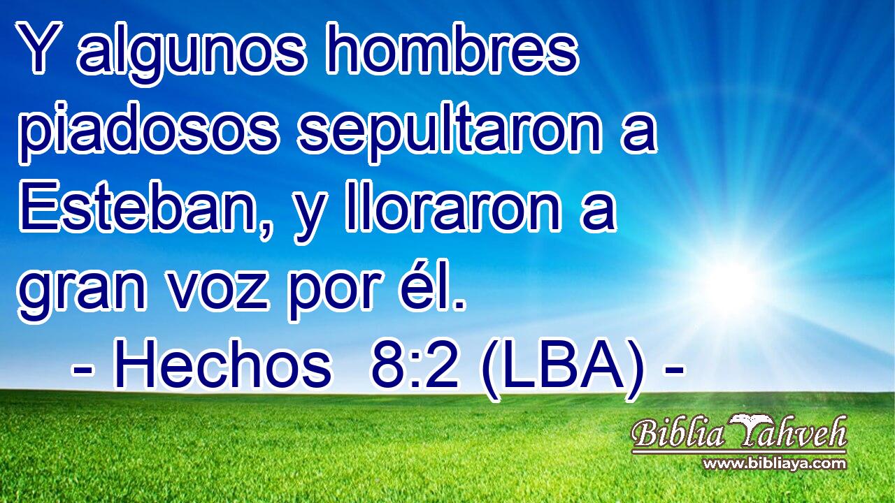 Y algunos hombres piadosos sepultaron a Esteban, y lloraron a gran voz por él.