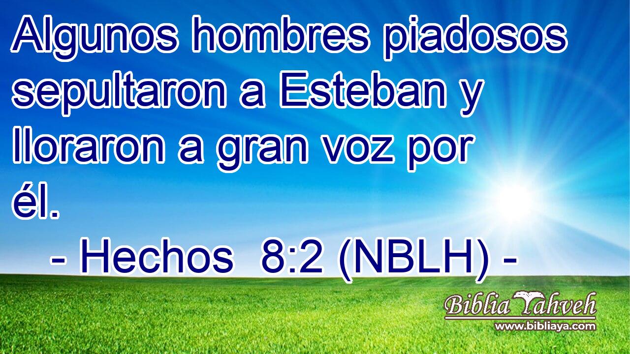  Algunos hombres piadosos sepultaron a Esteban y lloraron a gran voz por él. 