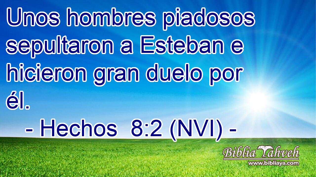  Unos hombres piadosos sepultaron a Esteban e hicieron gran duelo por él. 