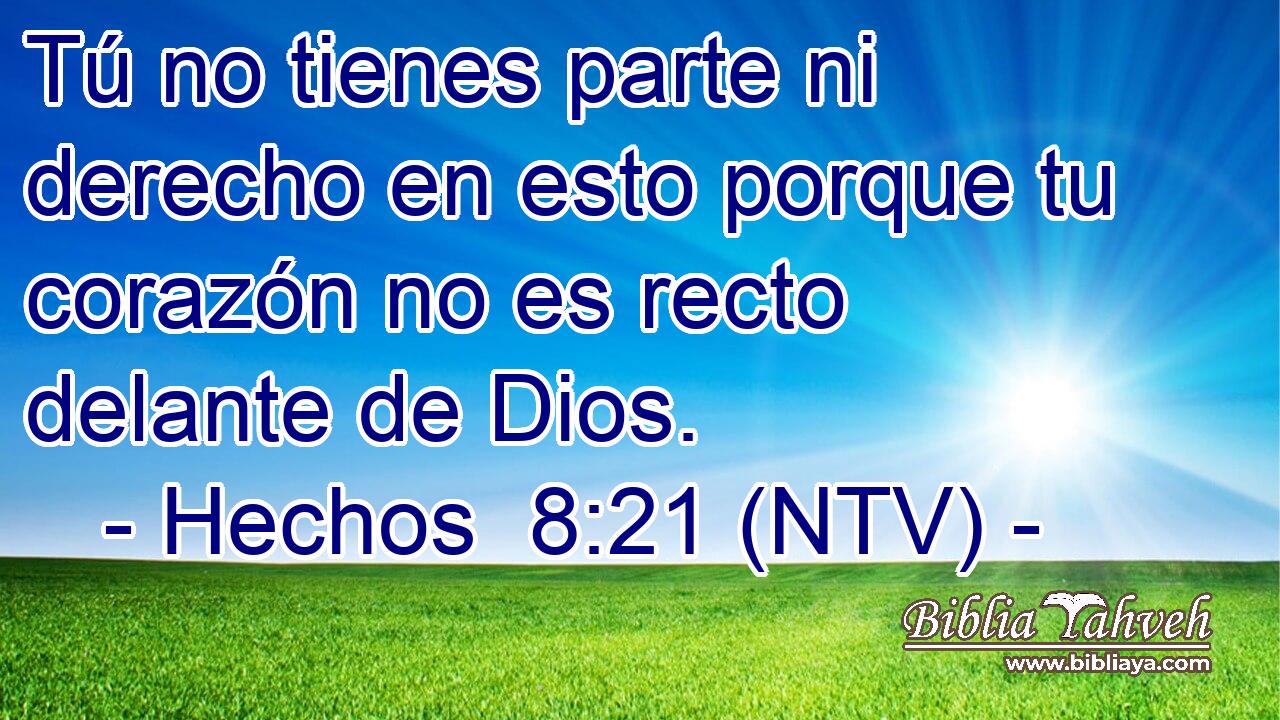 Tú no tienes parte ni derecho en esto porque tu corazón no es recto delante de Dios.