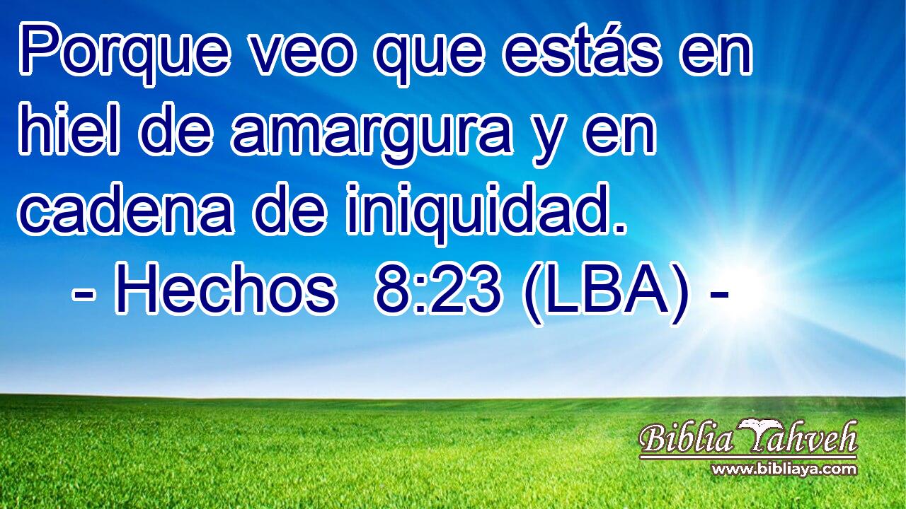 Porque veo que estás en hiel de amargura y en cadena de iniquidad.