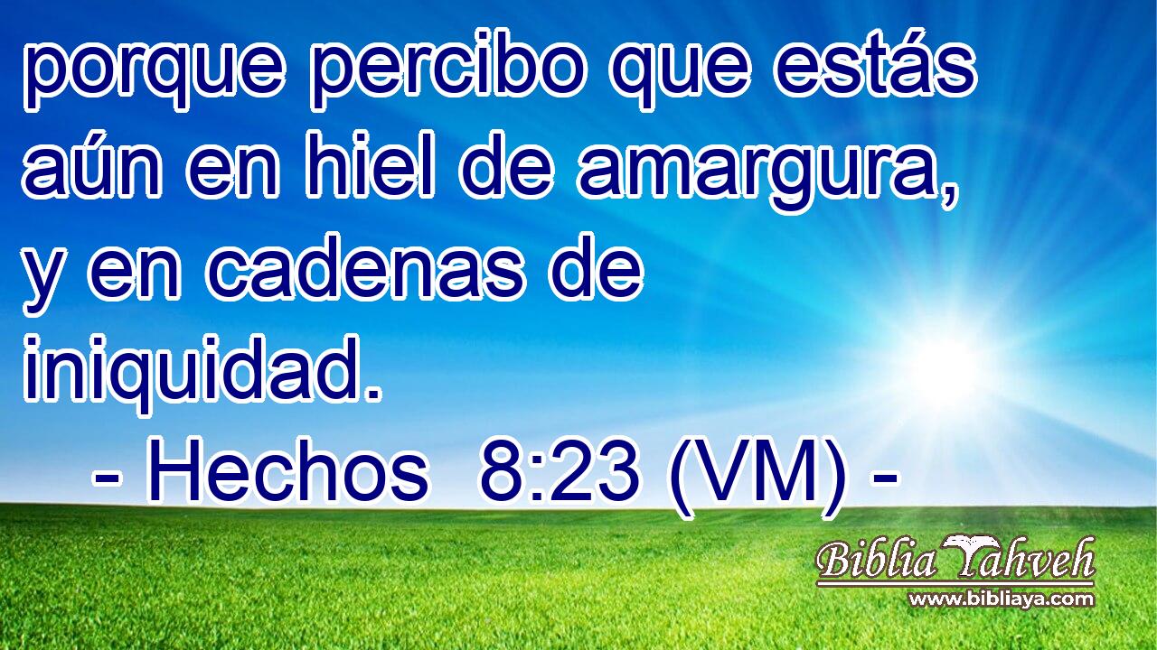  porque percibo que estás aún en hiel de amargura, y en cadenas de iniquidad. 