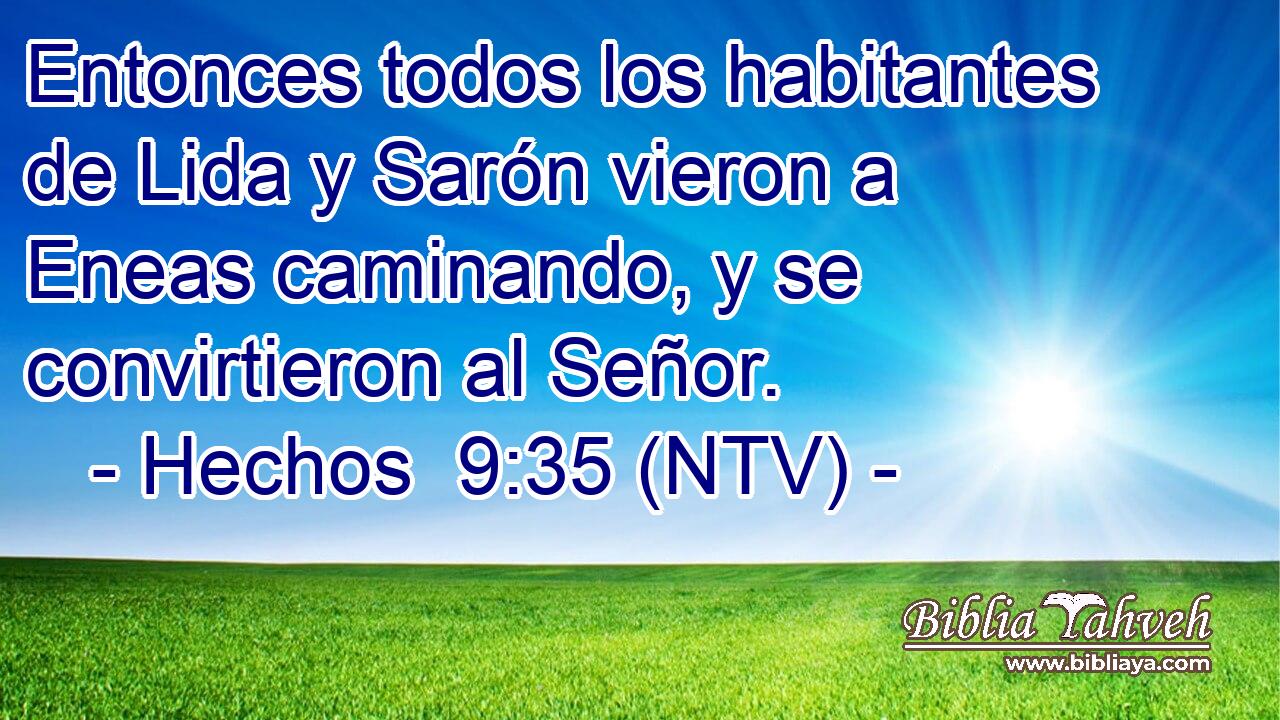 Entonces todos los habitantes de Lida y Sarón vieron a Eneas caminando, y se convirtieron al Señor.