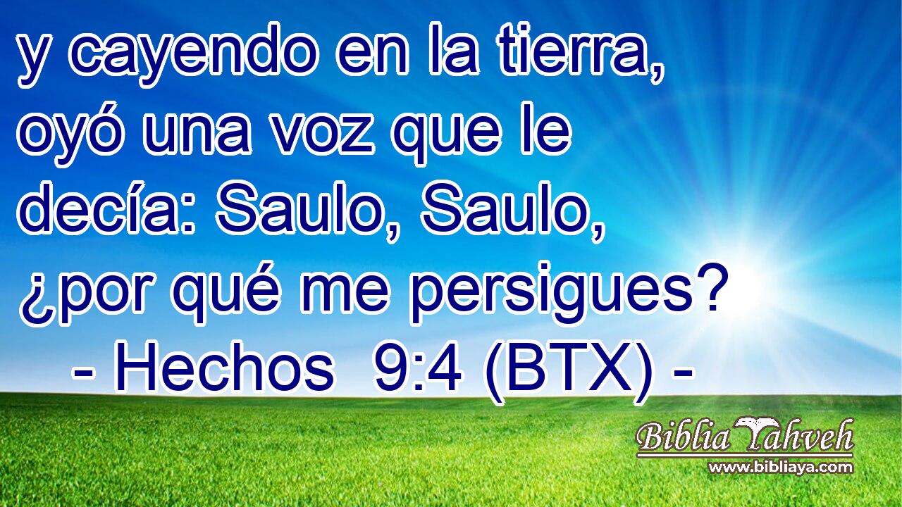 y cayendo en la tierra, oyó una voz que le decía: Saulo, Saulo, ¿por qué me persigues?