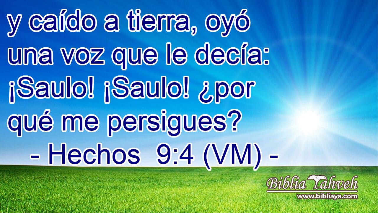  y caído a tierra, oyó una voz que le decía: ¡Saulo! ¡Saulo! ¿por qué me persigues? 