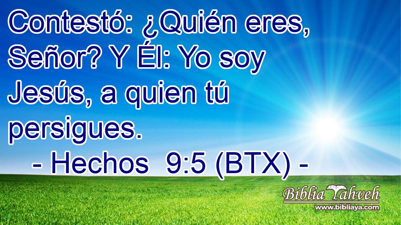 Contestó: ¿Quién eres, Señor? Y Él: Yo soy Jesús, a quien tú persigues.