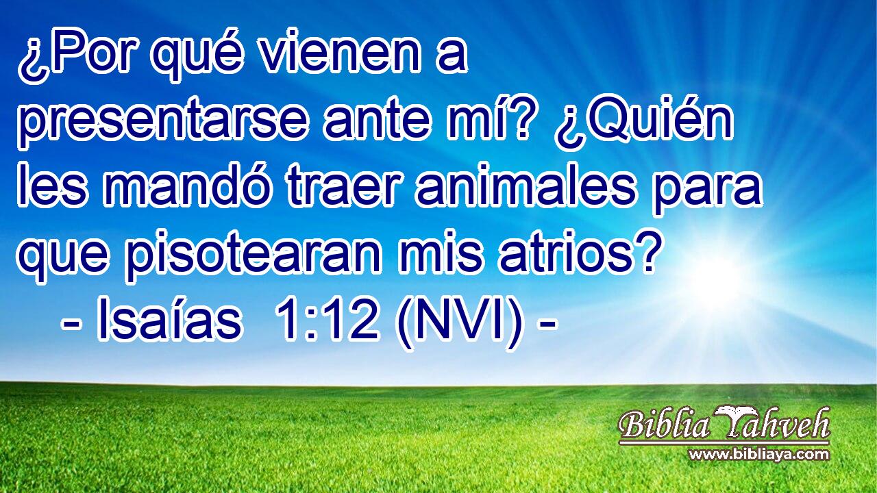  ¿Por qué vienen a presentarse ante mí? ¿Quién les mandó traer animales para que pisotearan mis atrios? 
