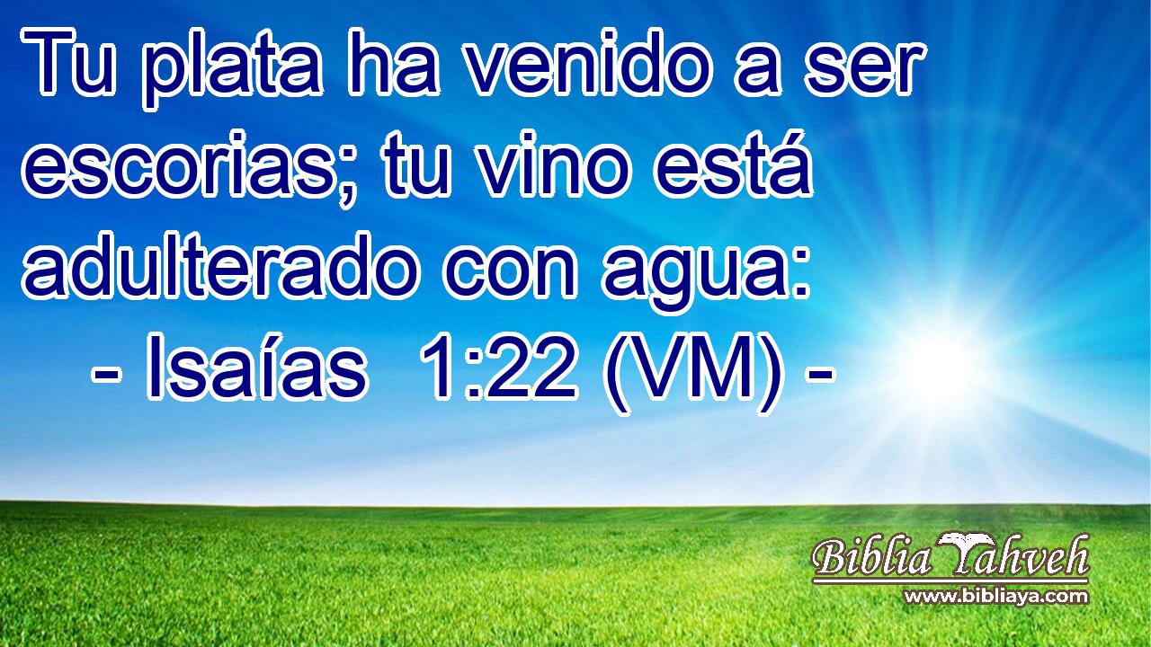  Tu plata ha venido a ser escorias; tu vino está adulterado con agua: 